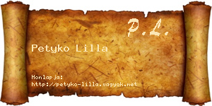 Petyko Lilla névjegykártya