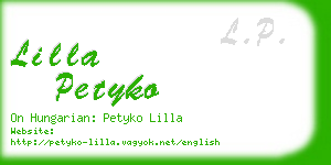 lilla petyko business card